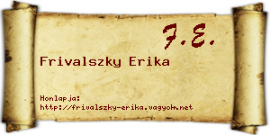 Frivalszky Erika névjegykártya