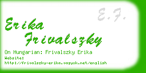 erika frivalszky business card